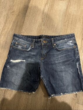Joe's Jeans Dark Wash Distressed Frayed Hem Denim Shorts
